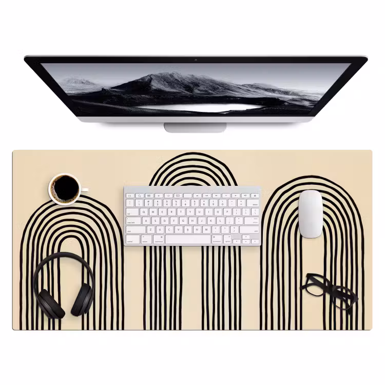 Bureau onderlegger - Boogvormen - Zwart - Strak — 3
