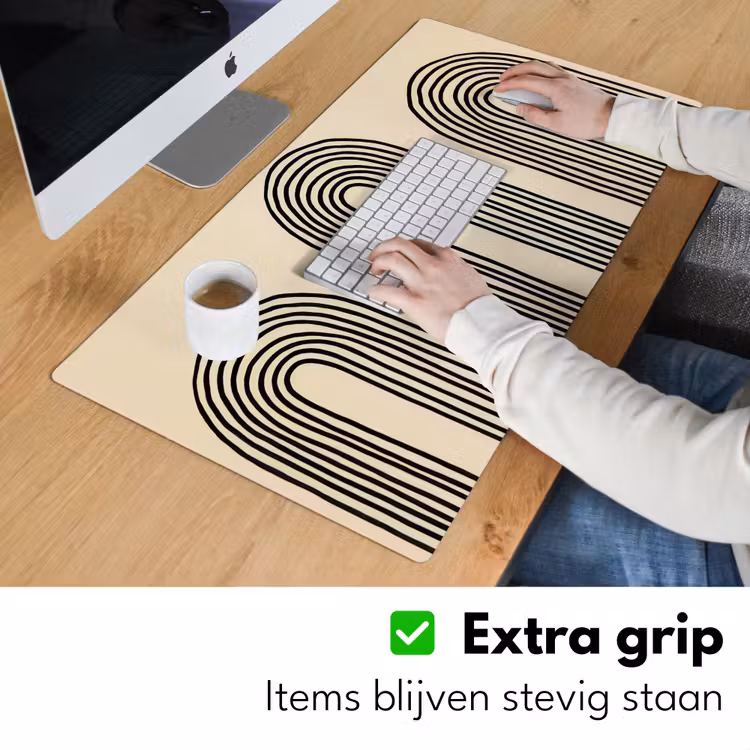 Bureau onderlegger - Boogvormen - Zwart - Strak — 5