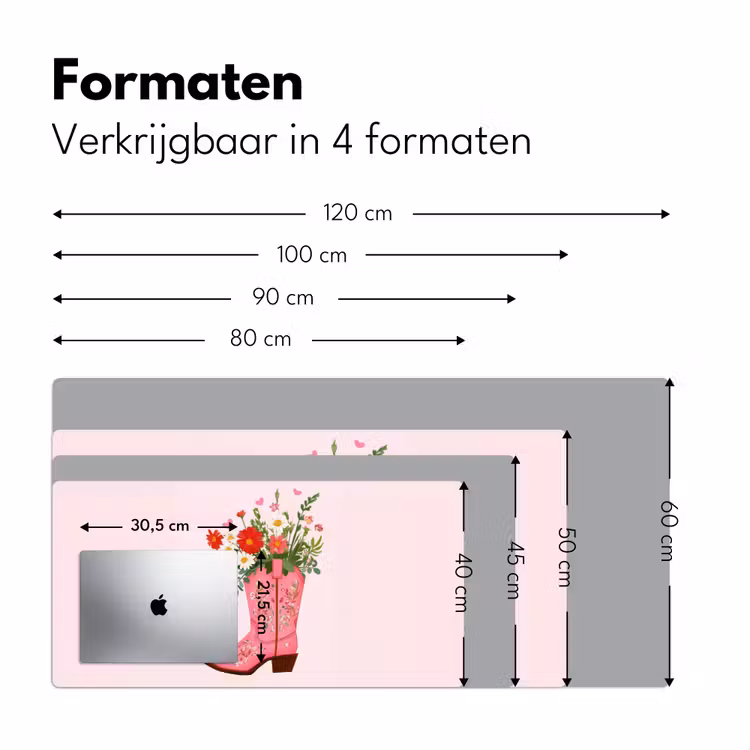 Bureau onderlegger - Cowboylaarzen - Roze - Boeket - Bloemen — 7