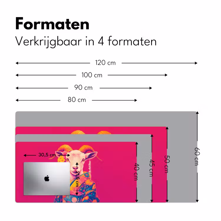 Bureau onderlegger - Geit - Hoorns - Kimono - Kleurrijk — 7