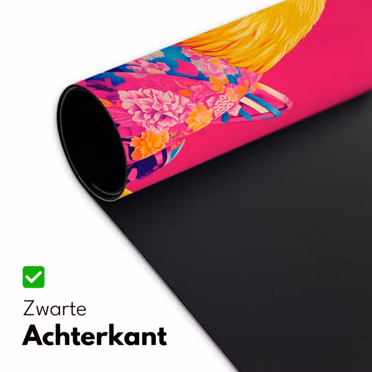 Bureau onderlegger - Haan - Kleurrijk - Kimono - Roze — 4