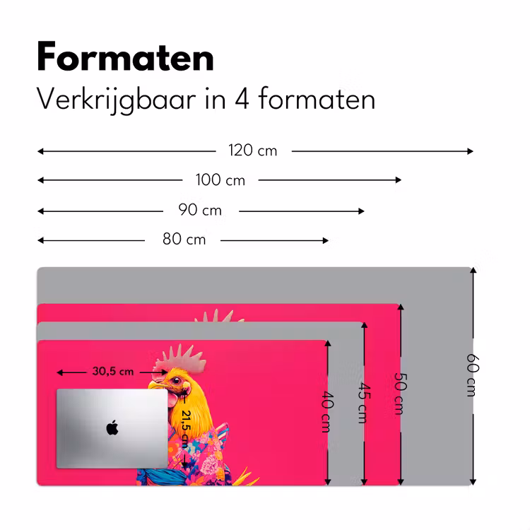 Bureau onderlegger - Haan - Kleurrijk - Kimono - Roze — 7