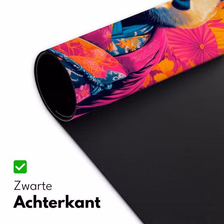 Bureau onderlegger - Kimono - Roze - Panda - Bloemenkroon — 4