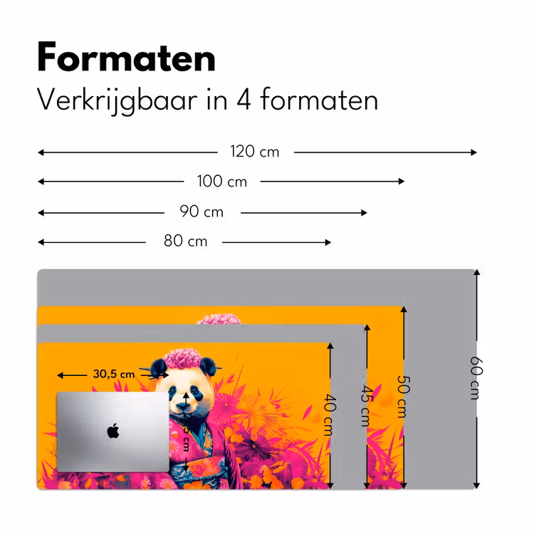 Bureau onderlegger - Kimono - Roze - Panda - Bloemenkroon — 7