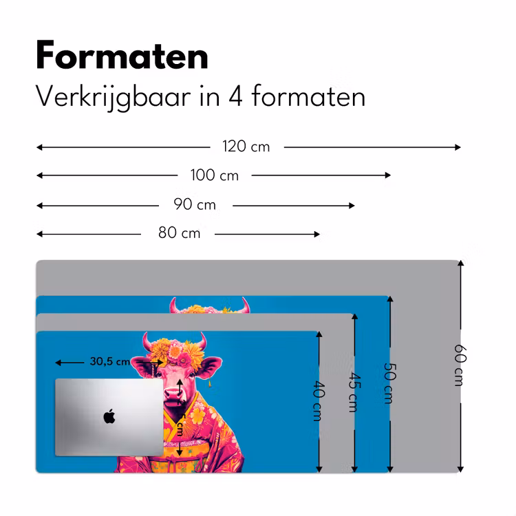 Bureau onderlegger - Koe - Bloemenkrans - Oorhangers - Kimono — 7