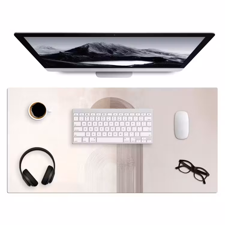 Bureau onderlegger - Minimalistisch - Cirkel - Lichtgrijs — 3