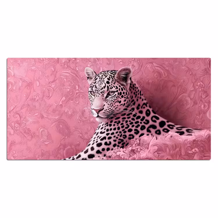 Bureau onderlegger - Panter - Luxe - Roze — 1