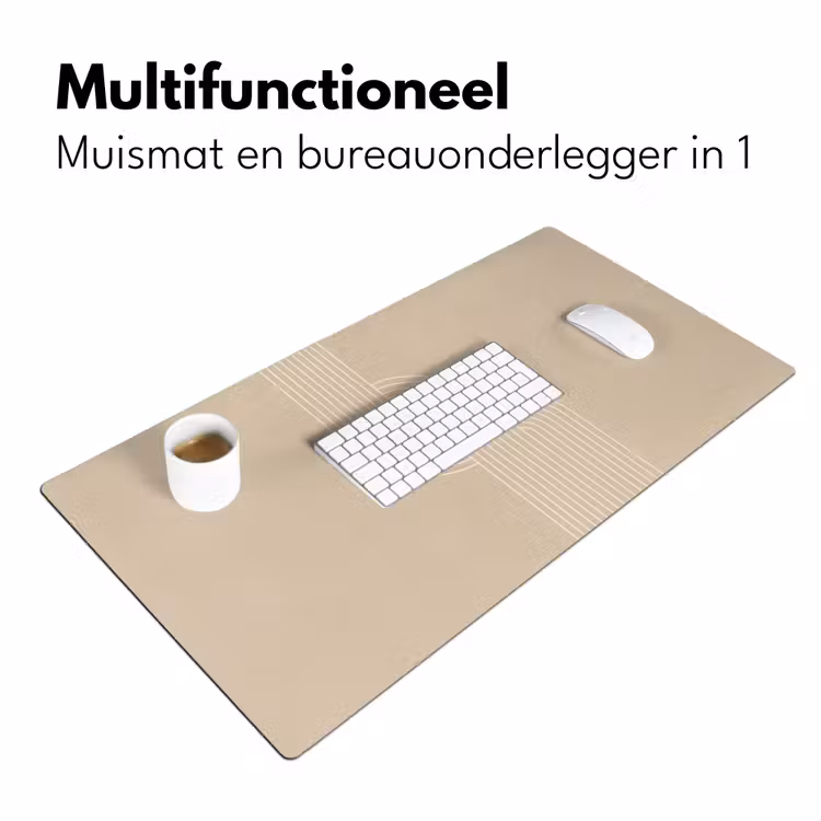 Bureau onderlegger - Parallelle lijnen - Lichte textuur - Beige — 6