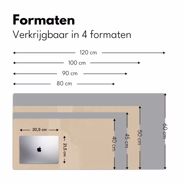 Bureau onderlegger - Parallelle lijnen - Lichte textuur - Beige — 7