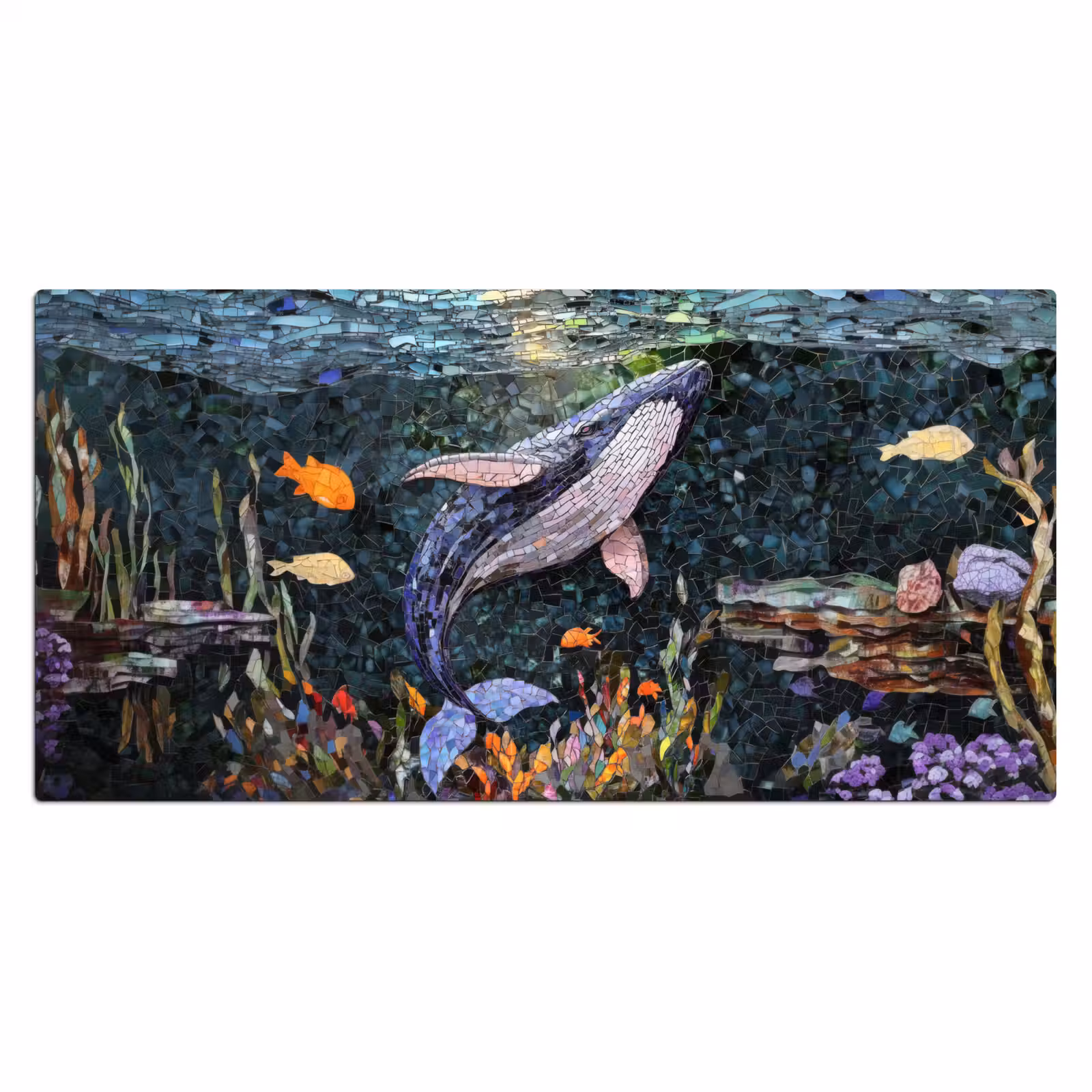 Bureau onderlegger - Mozaïek - Walvis - Koraal - Water — 1