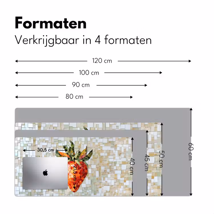 Bureau onderlegger - Aardbei - Rood - Mozaïek - Fruit — 7
