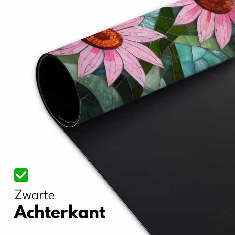 Bureau onderlegger - Bloemen - Roze - Glasmozaïek — 4