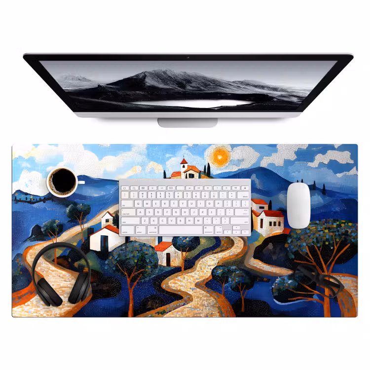 Bureau onderlegger - Dorp - Heuvelachtig - Zon - Mozaïek — 3