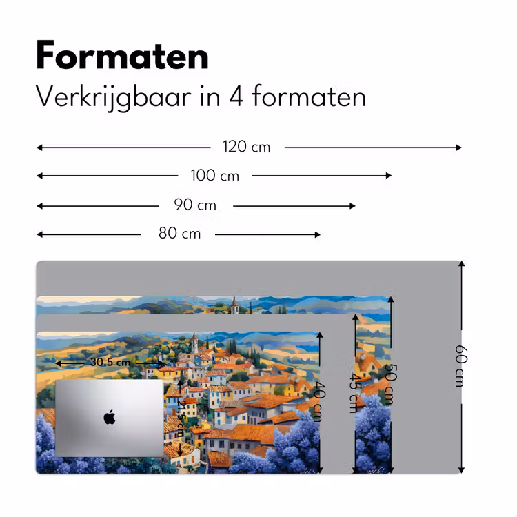 Bureau onderlegger - Dorp - Heuvels - Landschap - Bomen — 7