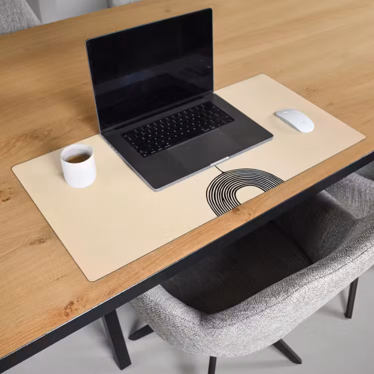 Bureau onderlegger - Geometrische bogen - Minimalistisch - Symmetrisch — 2
