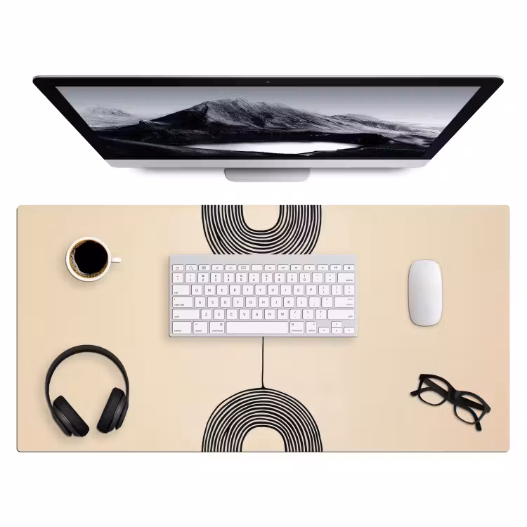 Bureau onderlegger - Geometrische bogen - Minimalistisch - Symmetrisch — 3