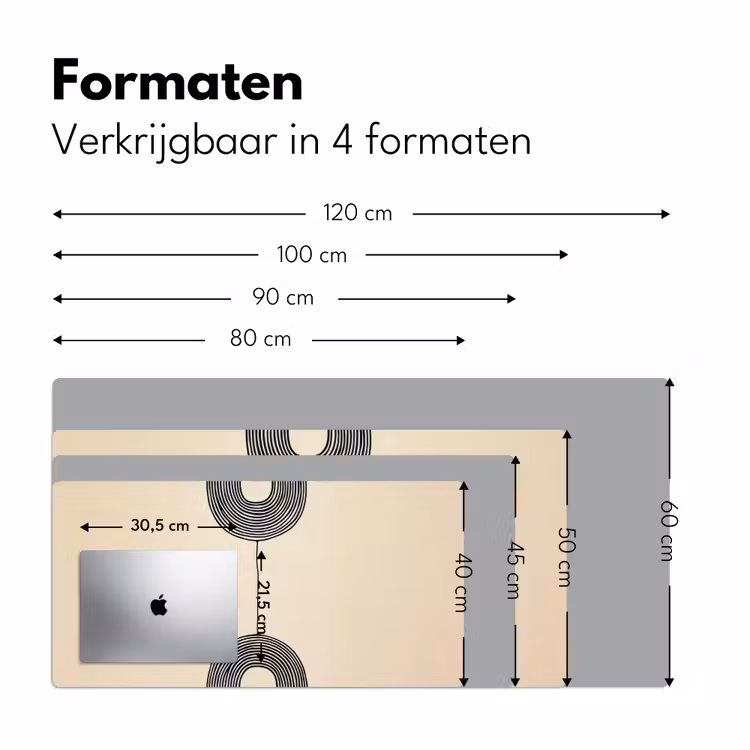 Bureau onderlegger - Geometrische bogen - Minimalistisch - Symmetrisch — 7