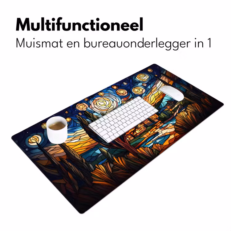 Bureau onderlegger - Hemel - Sterren - Mozaïek - Huizen — 6