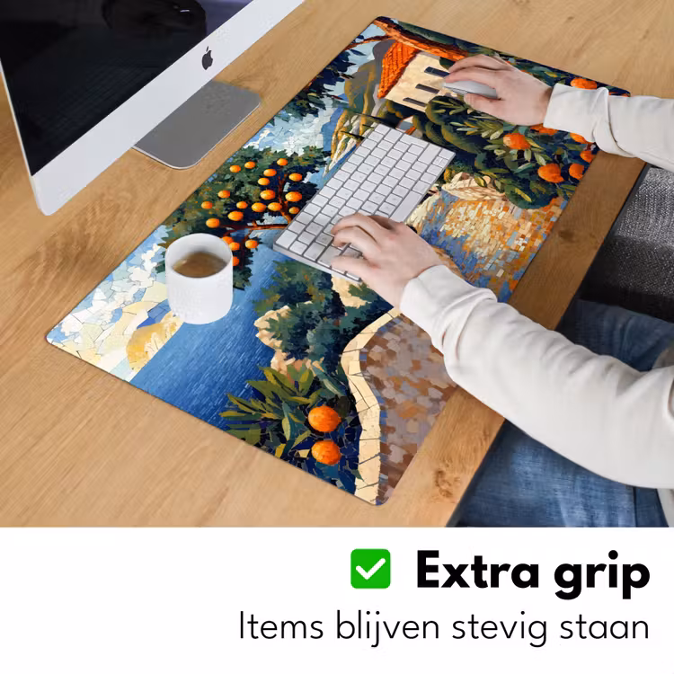 Bureau onderlegger - Huizen - Mozaïek - Sinaasappelbomen - Zee — 5