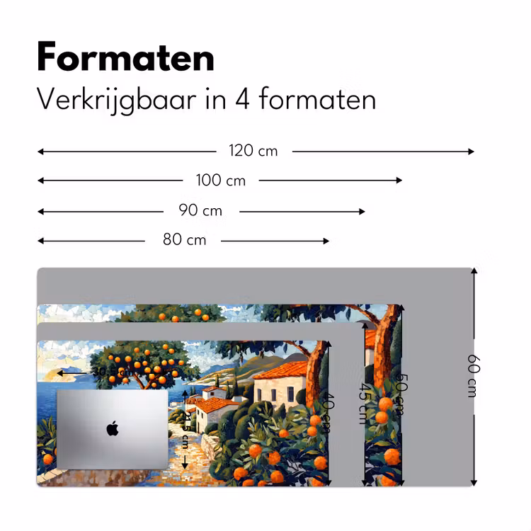 Bureau onderlegger - Huizen - Mozaïek - Sinaasappelbomen - Zee — 7