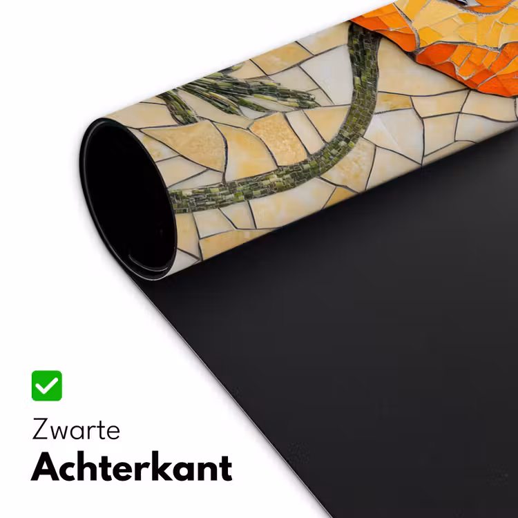 Bureau onderlegger - Klaprozen - Oranje - Mozaïek - Bladeren — 4