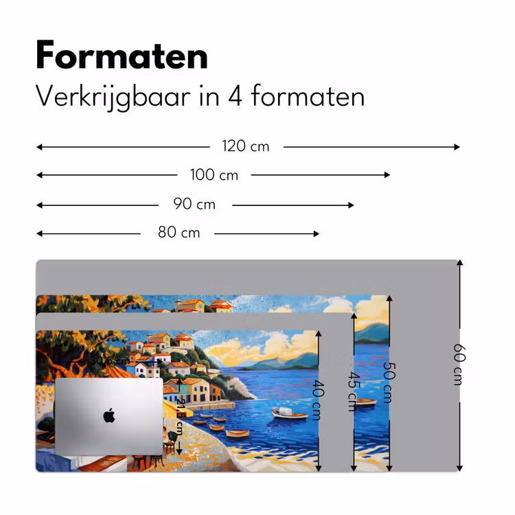 Bureau onderlegger - Kustdorp - Huisjes - Mozaïek - Zee — 7
