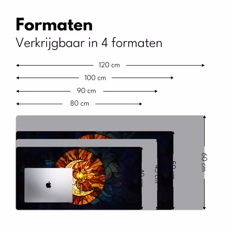 Bureau onderlegger - Mozaïek - Glas - Maan - Donkerblauw — 7