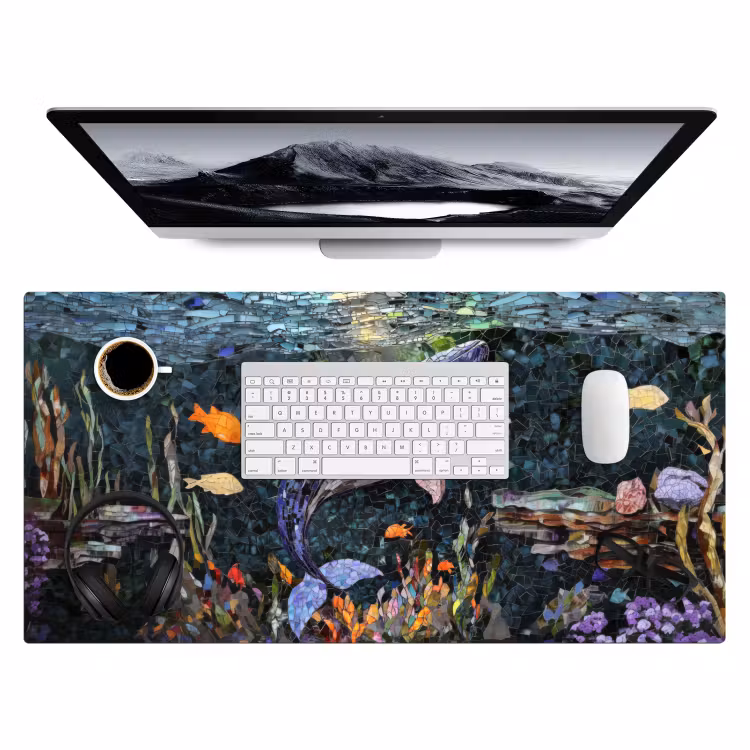 Bureau onderlegger - Mozaïek - Walvis - Koraal - Water — 3