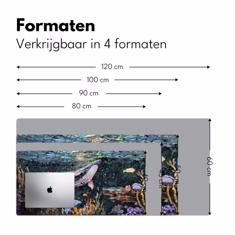 Bureau onderlegger - Mozaïek - Walvis - Koraal - Water — 7