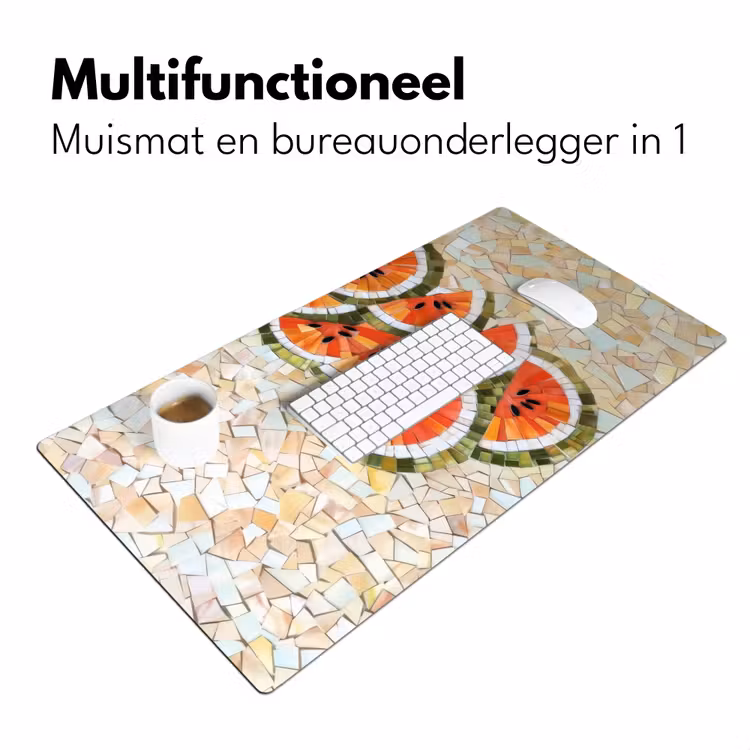Bureau onderlegger - Mozaïek - Watermeloen - Rood - Pitten — 6