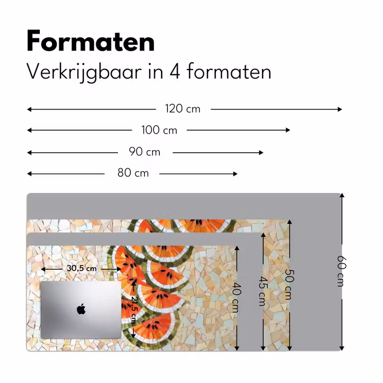 Bureau onderlegger - Mozaïek - Watermeloen - Rood - Pitten — 7