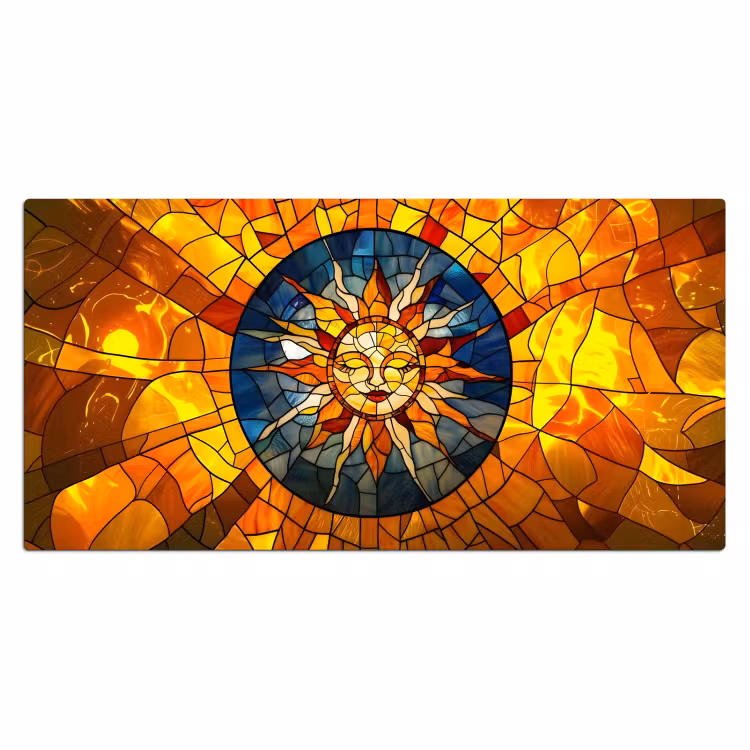 Bureau onderlegger - Mozaïek - Zon - Geel - Cirkel — 1