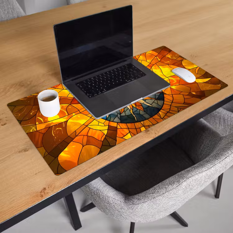 Bureau onderlegger - Mozaïek - Zon - Geel - Cirkel — 2