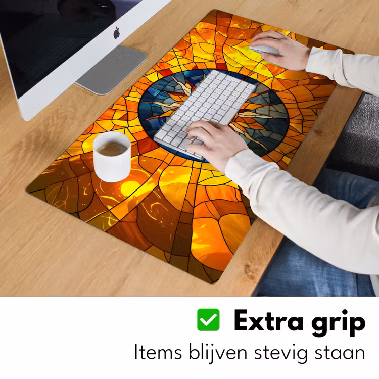 Bureau onderlegger - Mozaïek - Zon - Geel - Cirkel — 5