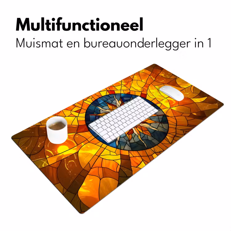 Bureau onderlegger - Mozaïek - Zon - Geel - Cirkel — 6