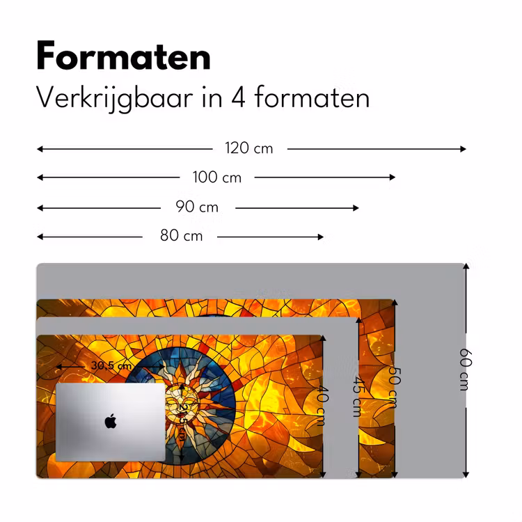 Bureau onderlegger - Mozaïek - Zon - Geel - Cirkel — 7
