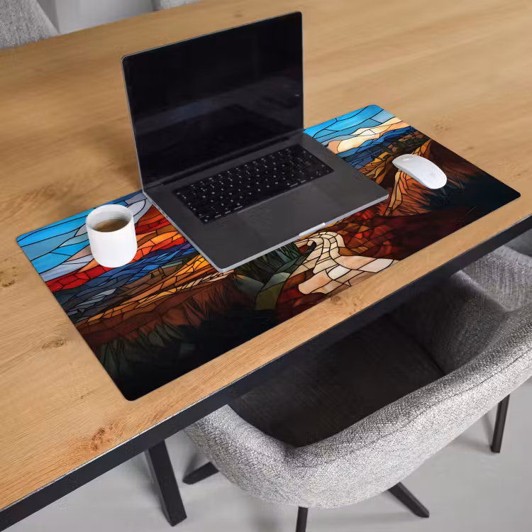 Bureau onderlegger - Mozaïek - Zon - Landschap - Dorp — 2