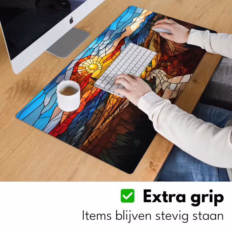 Bureau onderlegger - Mozaïek - Zon - Landschap - Dorp — 5