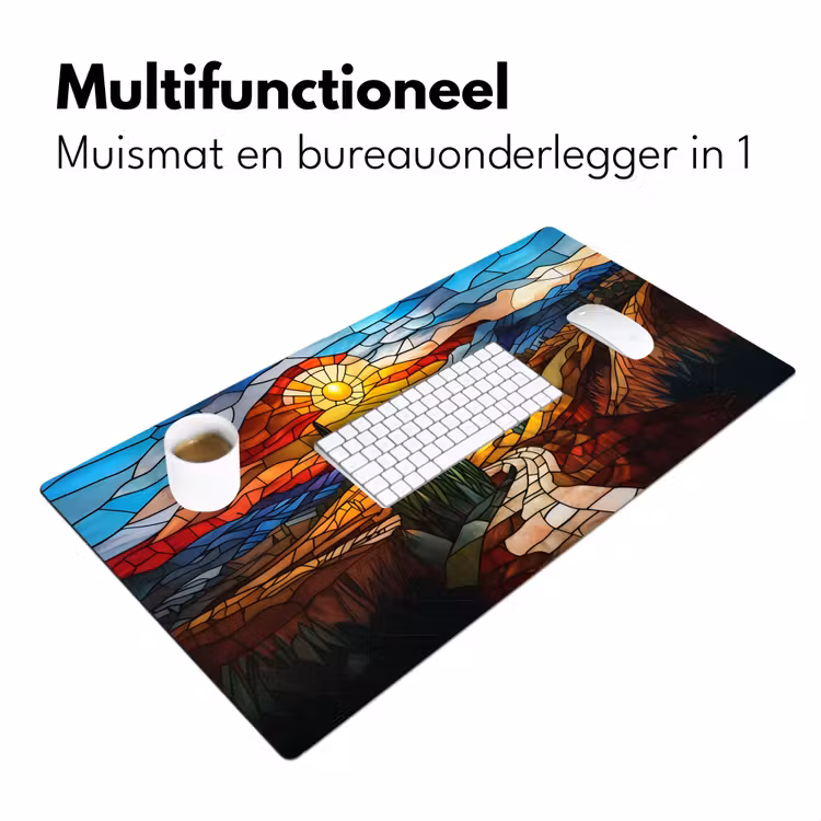Bureau onderlegger - Mozaïek - Zon - Landschap - Dorp — 6