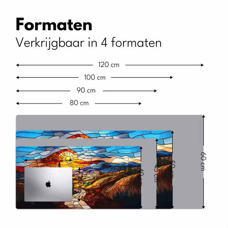 Bureau onderlegger - Mozaïek - Zon - Landschap - Dorp — 7