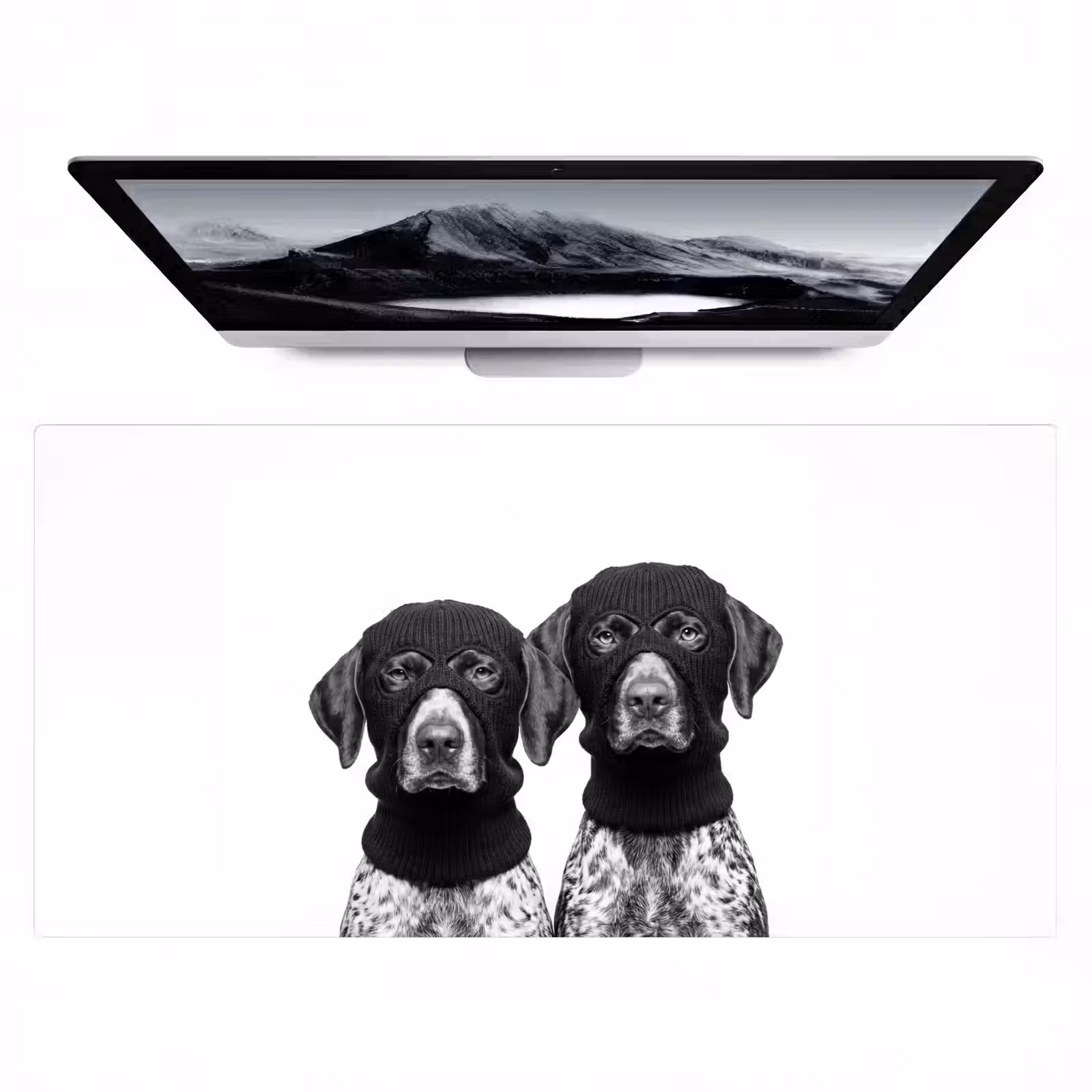 Bureau onderlegger - Honden - Bivakmuts - Zwart - wit — 1