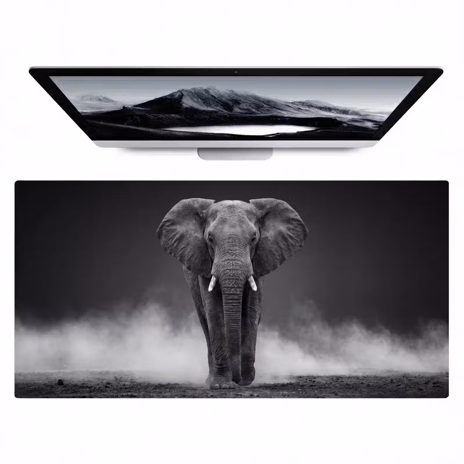 Bureau onderlegger - Olifant - Zwart - Wit - Rook — 1