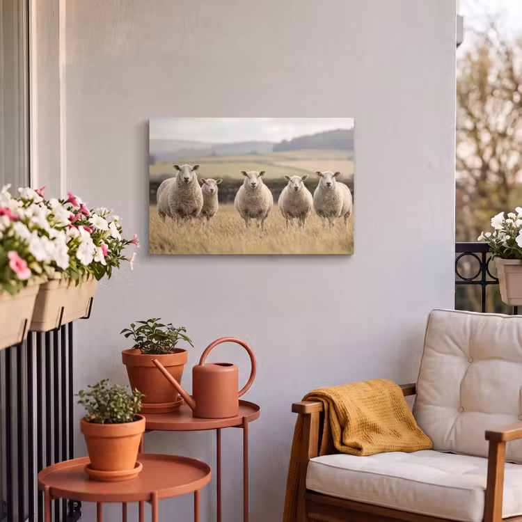 Buiten canvas - Schapen - Weidenlandschap - Heuvels — 4