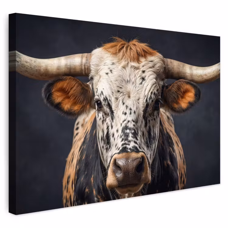 Buiten canvas - Stier - Kleurrijk - Hoorns — 1