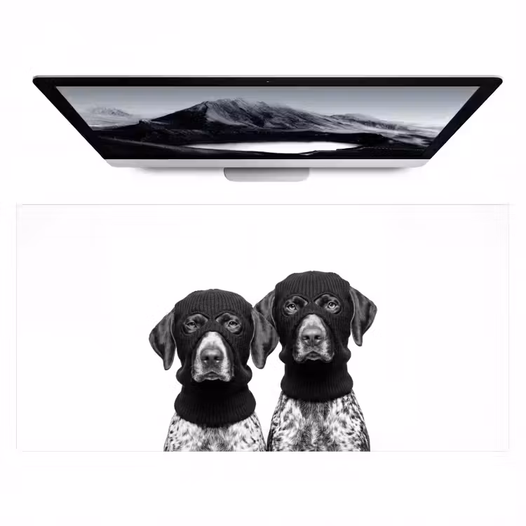 Bureau onderlegger - Honden - Bivakmuts - Zwart - wit — 1
