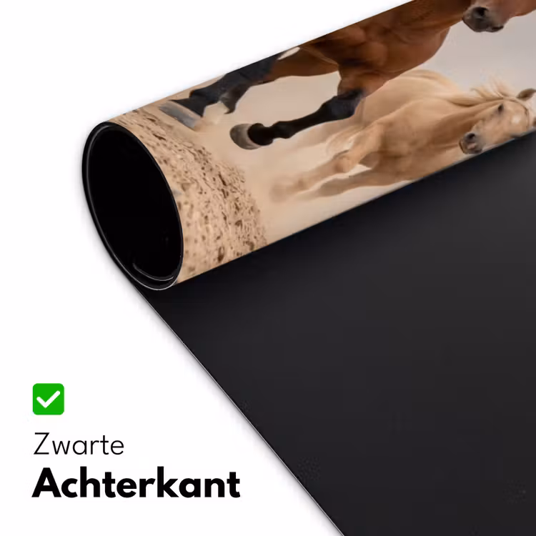 Bureau onderlegger - Kudde paarden - Stofwolk - Bruin - Zwart — 5