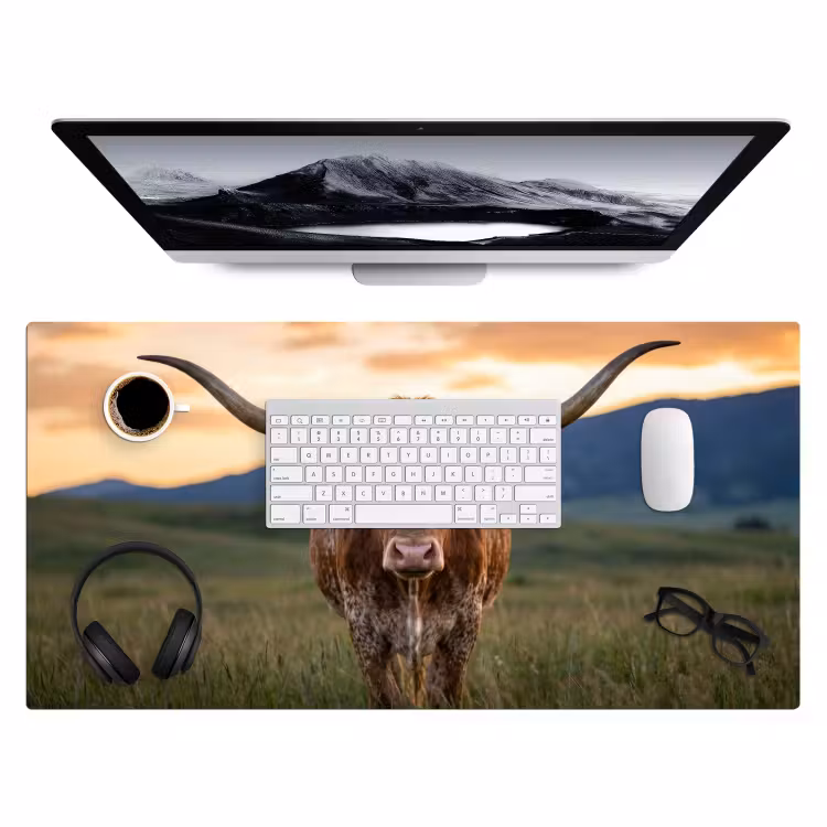 Bureau onderlegger - Longhorn - Landschap - Zonsondergang — 4