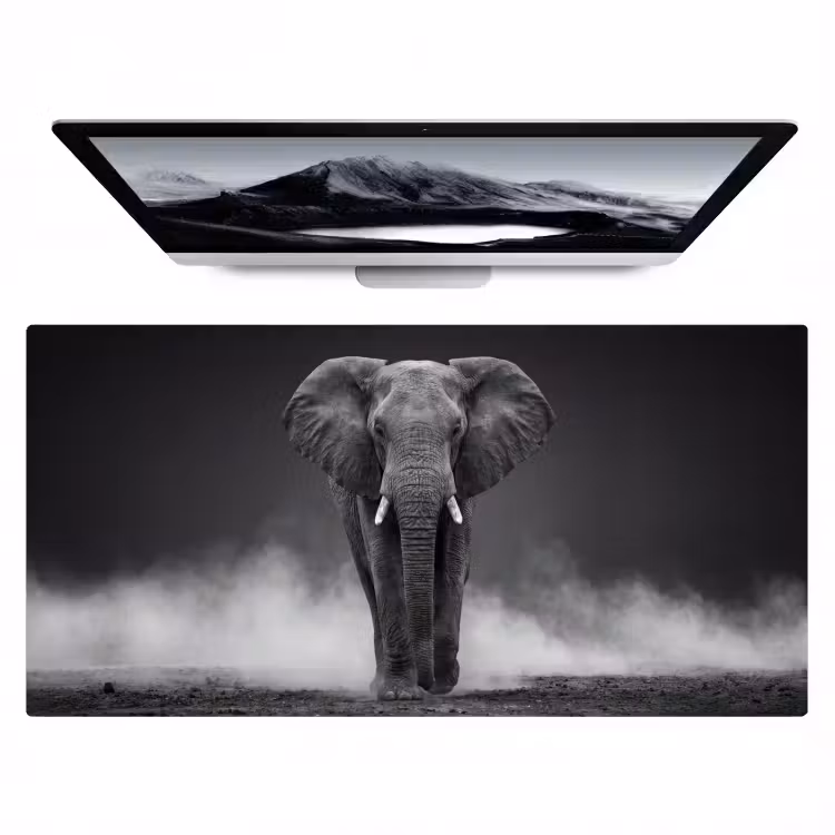 Bureau onderlegger - Olifant - Zwart - Wit - Rook — 1