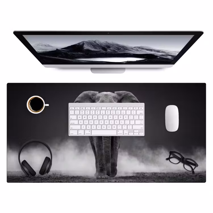 Bureau onderlegger - Olifant - Zwart - Wit - Rook — 4