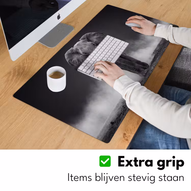 Bureau onderlegger - Olifant - Zwart - Wit - Rook — 6
